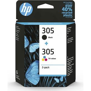 HP 305 Inktcartridge Tri-color/black Original 2-pack