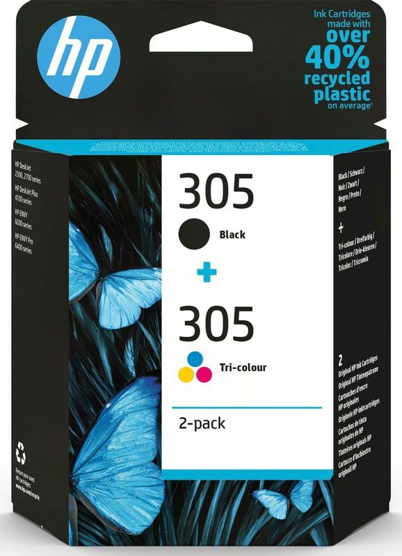 HP Inktcartridge 305 (6ZD17AE) Zwart + 3 kleuren Multipack