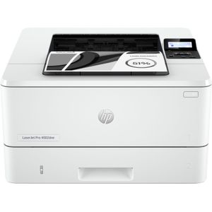 HP LaserJet Pro 4002dne printer, Zwart-wit, Printer voor Kleine en middelgrote ondernemingen, Print, +, Geschikt voor Instant Ink, printen vanaf telefoon of tablet, Dubbelzijdig afdrukken