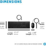 HP 225 - Bedraad Toetsenbord en Muis Combinatie - Qwerty - Zwart