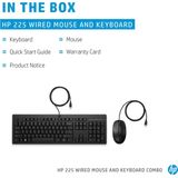 HP 225 - Bedraad Toetsenbord en Muis Combinatie - Qwerty - Zwart