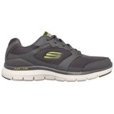 Skechers - Flex Advantage 4.0 - Sneaker - Houtskool - Lederen Mesh PU Trim