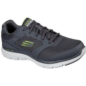 Skechers Flex Advantage 4.0 Sneaker voor heren, Houtskool leer Mesh Pu Trim, 40 EU