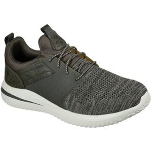 Skechers Delson 3.0 Cicada Sneaker voor heren, Olijf gebreide mesh we synthetisch, 42 EU