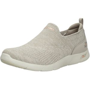 Skechers Arch Fit Refine Don't Go, damessneakers, Taupe Heathered Knit Peach Trim, 41 EU