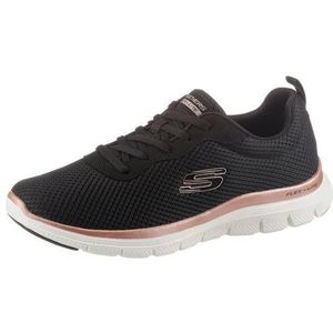 Skechers Flex Appeal 4.0 - Brilliant V Dames Sneakers - Black/Rose Gold - Maat 36