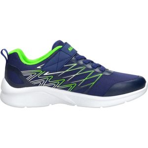 Skechers Sneakers - Navy Textiel met Lime en Zilver Trim voor Jongens