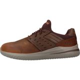 Skechers - Delson 3.0 Ezra - Sneakers - Donker Bruin - Leer W Mesh - Luchtgekoelde MF Goga Mat Boog