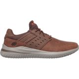 Skechers - Delson 3.0 Ezra - Sneakers - Donker Bruin - Leer W Mesh - Luchtgekoelde MF Goga Mat Boog