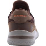 Skechers - Delson 3.0 Ezra - Sneakers - Donker Bruin - Leer W Mesh - Luchtgekoelde MF Goga Mat Boog