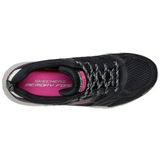 Skechers Hillcrest-Pure Escapade Sneaker voor dames, Zwart Lederen Mesh Multi Trim, 36 EU