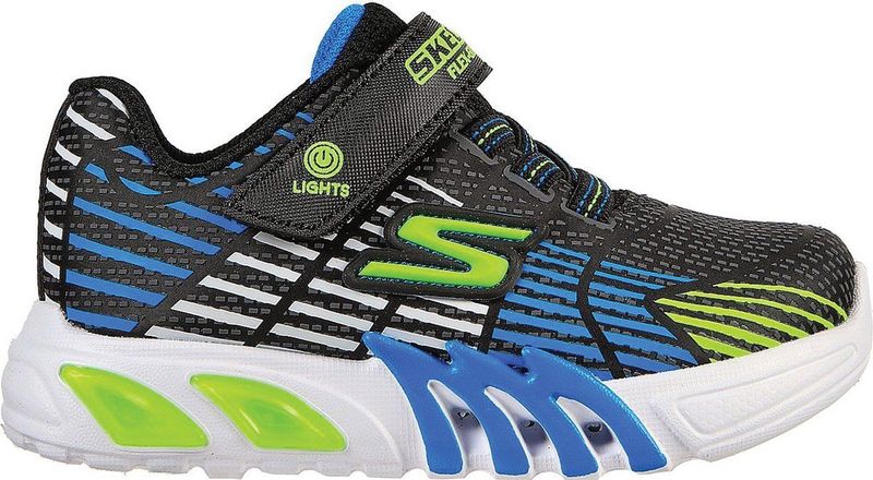 Skechers Sneakers - Zwart - Groen - Blauw - Synthetisch - Textiel - Rubber