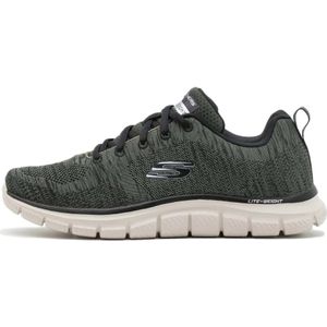 Skechers Heren Track Front Runner Lace-up Sneaker Oxford, Olijf Gebreide Zwarte Trim, 44 EU