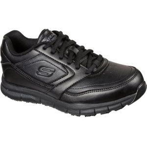 Skechers - Nampa - Werkschoenen - Zwart - Imitatieleer - Antislip Zolen