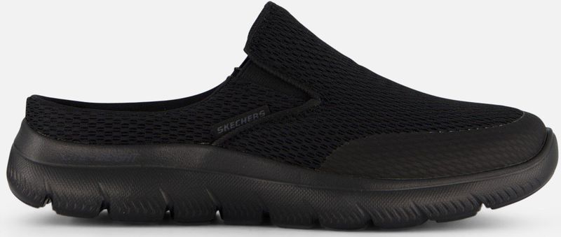 Skechers - Summits - Zwarte Clogs - Textiel - Sportieve Look