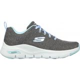 Skechers - Arch Fit Comfy Wave - Sneakers - Grey/Pink - Mesh/Synthetisch