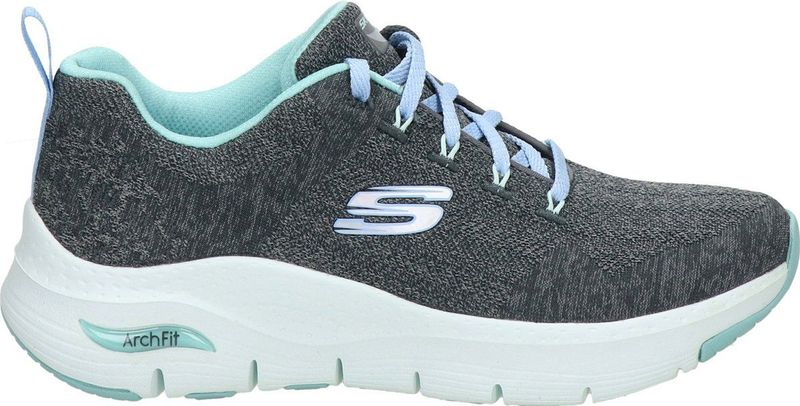 Skechers - Arch Fit Comfy Wave - Sneakers - Grey/Pink - Mesh/Synthetisch