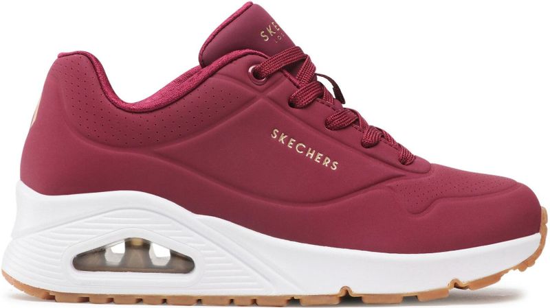 Skechers - Uno - Damessneakers - Zwart - Synthetisch - 2,5 cm Hak