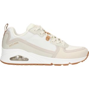 Skechers, Beige Layover Sneaker met Cognac Accents Veelkleurig, Dames, Maat:40 EU