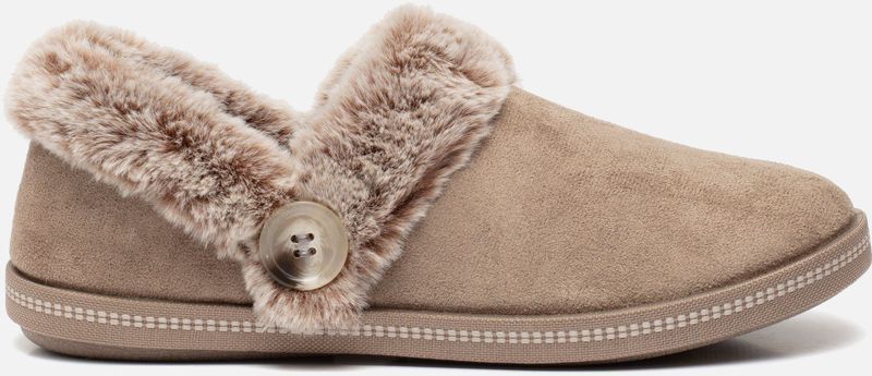 Skechers Cozy Campfire gevoerde dames pantoffels - Beige - Extra comfort - Memory Foam - Maat 36
