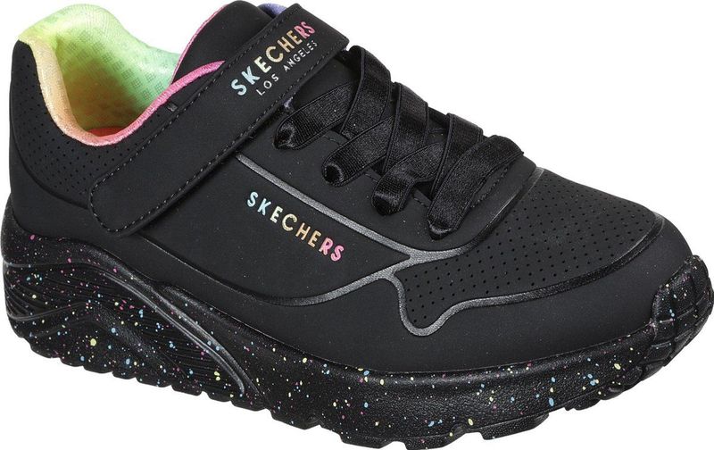 Skechers Uno Lite-Rainbow Specks Meisjes Sneakers - Zwart Multicolour