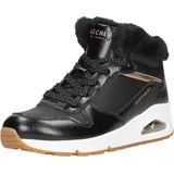 Skechers - Uno - Sneakers - Zwart - Kunstleer - Satin-Look Textiel