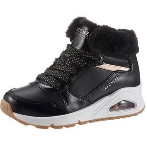 Skechers Uno - Cozy On Air Meisjes Sneakers - Black/Rose Gold - Maat 32