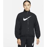 Nike - Tracksuit Jas - Zwart - Nylon - Met Hoge Kraag