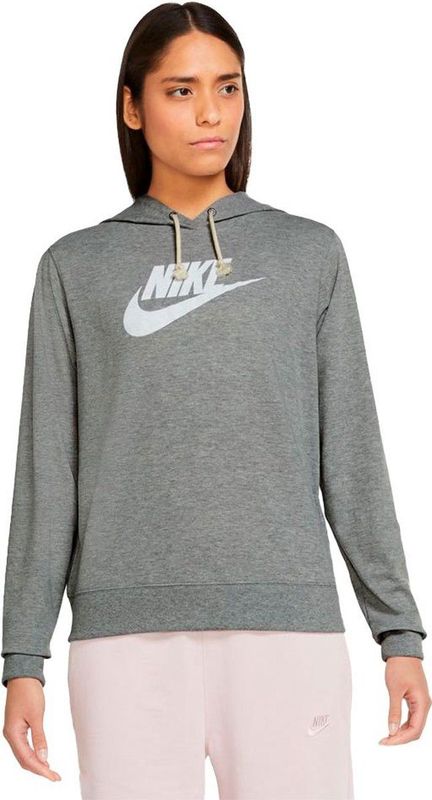 Nike Sportswear Gym Vintage Capuchon Vrouwen Dk Grey Heather / White
