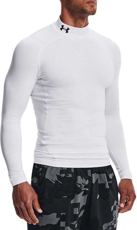 Under Armour - Cold Gear - Compressieshirt - Wit - Dubbellaagse Stof