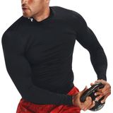 Under Armour UA HG Heatgear Armour compressie Mock Long Sleeve Heren Sportshirt Zwart