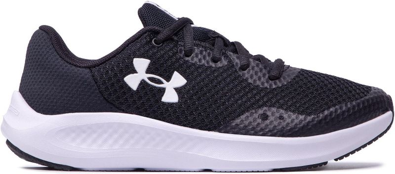 Under Armour UA BGS Charged Pursuit 3, Sneakers jongens, Black/Black/White, 36 EU