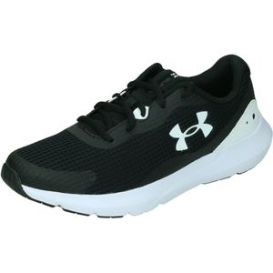 Under Armour UA Surge 3 heren Hardloopschoen, Black/White/White, 45.5 EU