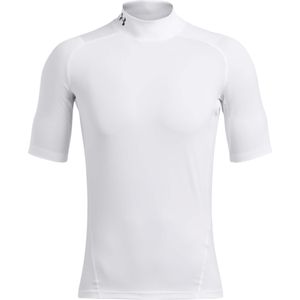 Under Armour - Trainingsshirt - Wit - Korte Mouwen - Hoge Kraag