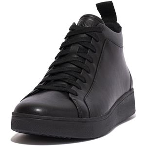 FitFlop Women Rally High Top Sneaker Leather All Black-Schoenmaat 43
