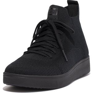 FitFlop - Rally High Top - Sneaker - All Black - Water-Resistant Knit