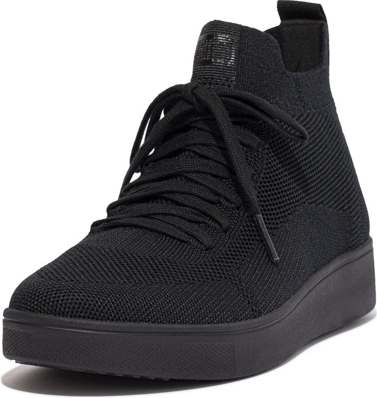 FitFlop - Rally High Top - Sneaker - All Black - Water-Resistant Knit