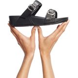 Fitflop Dames Lulu verstelbare lederen glijbanen sandaal, Zwart, 37 EU