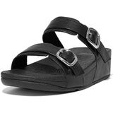 FitFlop  Lulu Adjustable Leather Slides  slippers  dames Zwart