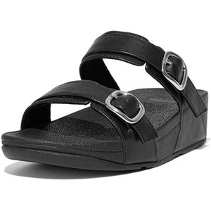 FitFlop  Lulu Adjustable Leather Slides  slippers  dames Zwart