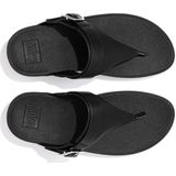FitFlop Lulu Adjustable Toe Post - Leather ZWART
