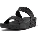 Fitflop - Lulu Glitter Slides - Zwart Glitter - Hoogwaardige Materialen