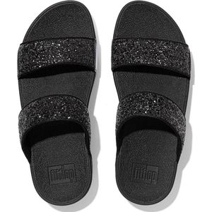 Fitflop - Lulu Glitter Slides - Zwart Glitter - Hoogwaardige Materialen