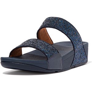 Fitflop Lulu Glitter Slides voor dames, Middernacht Marine, 39 EU