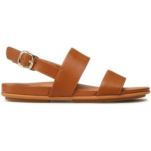 FitFlop - Gracie Leather Back-Strap Sandals - Light Tan - Leer - Microvezel Voering