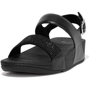 Fitflop Vrouwen Lulu Crystal verfraaide Wedge sandaal, Zwart, 38 EU