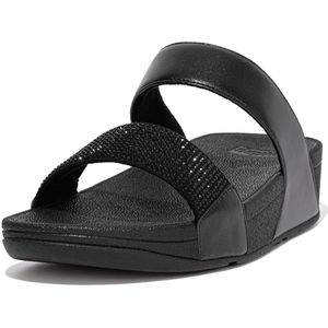 Fitflop Lulu Crystal verfraaide dia's voor dames, Zwart, 40 EU