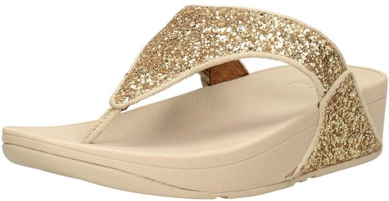 fitflop dames Lulu Glitter Toe-thongs Teenslipper,Platino,41 EU