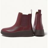 FitFlop F-Mode Leather Flatform Chelsea Boots ROOD - Maat 36