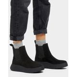FitFlop Women F-Mode Suede Flatform Chelsea Boots All Black-Schoenmaat 40